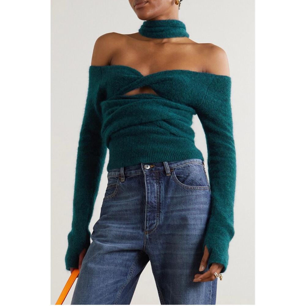 Gauge81 Elim Cutout Knitted Sweater Turquoise